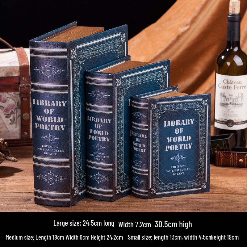 Scaffale per Libri in Legno Retrò Europeo: Ornamenti Vintage e Scatola Decorativa per Libreria