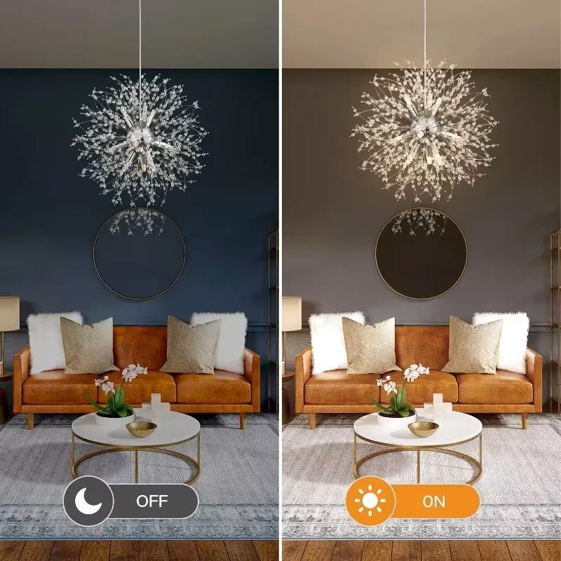 Modern Dandelion LED Chandelier Lighting Pendant Lamp For Living Room Dining Room Bedroom Home Decoration Art Crystal Lamps