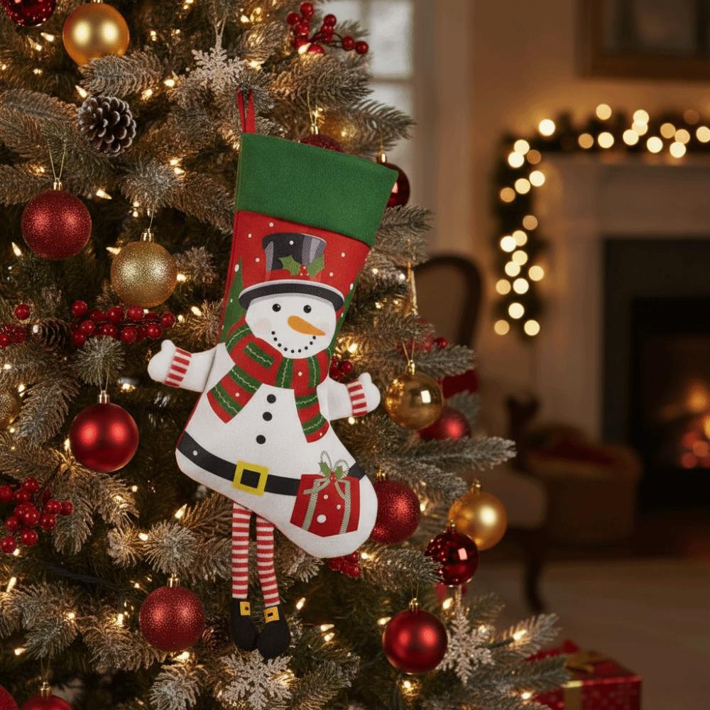 Cartoon Large Christmas Stockings Cute Christmas Tree Ornaments Candy Gift Bags  Xmas Tree Pendants