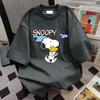 Disney Lato 100% Bawełna Krótki Rękaw Luźna Koszulka Nadruk Snoopy Prosta Codzienna Wyszczuplająca Zwięzła Odzież Damska Harajuku Top