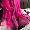 Large Women Hijab Shawls Thin Long Shawls Elegant Luxury Silk Scarf  Beach