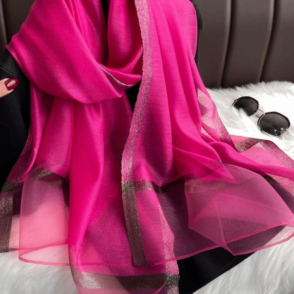 Large Women Hijab Shawls Thin Long Shawls Elegant Luxury Silk Scarf  Beach