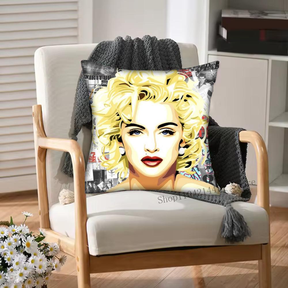 1pc Madonna Pillow Case Square Bedroom Sofa Leisure Comfort Cushion Car Living Room Home Decoration