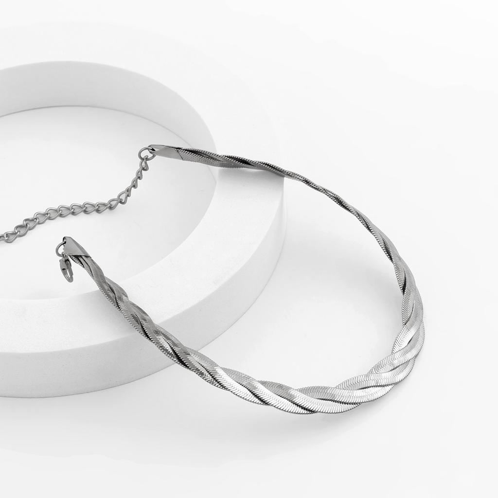 Accessories, Simple Woven Snake Bone Chain Collar Collar, Cold Temperament Design Plain Chain Necklace