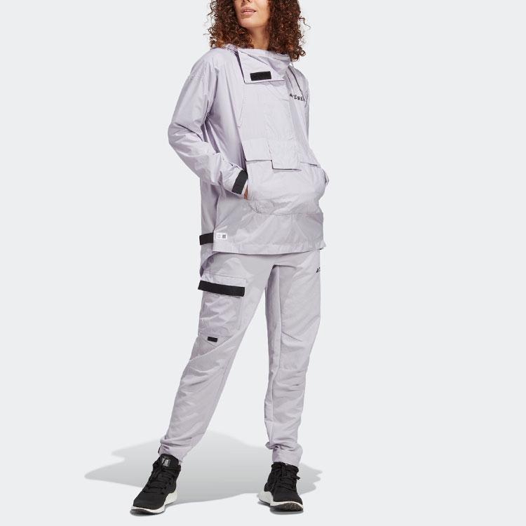 Adidas Made To Be Remade Wind Anorak Logo Outdoor Sports Hooded Jacket Women Jacket Light-Purple HN2954