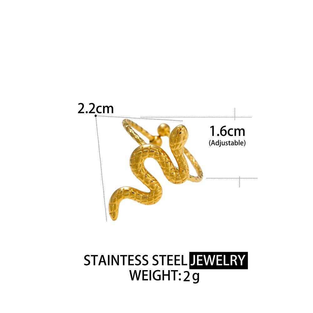 European & American Stainless Steel Snake Earrings - Fade-resistant, High-end, Minimalist, Cold Style Jewelry