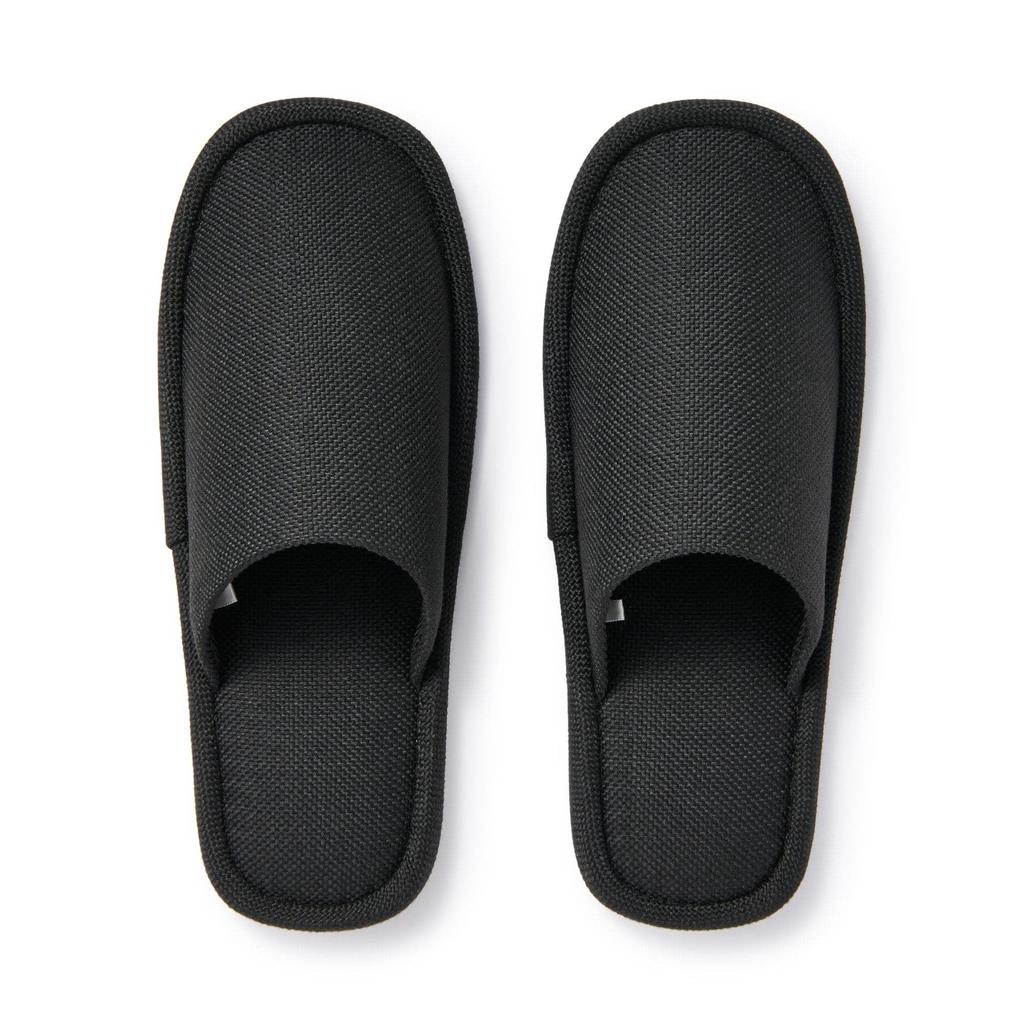 MUJI Washable Left and Right Size 84770234 Slippers, Slippers, Black, L,