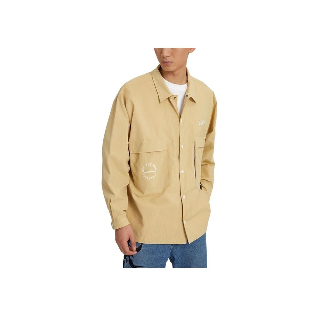 Vans Outdoor Freizeit Buchstaben Logo Bestickt Knopfleiste Mehrere Taschen Arbeitsjacke Herren Jacken Braun VN0002GWYUU