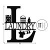 Logo Decorativo Lavanderia Design Classico in Metallo (Nero -30,5 × 35,5 cm)