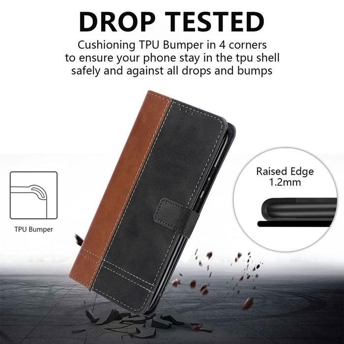 Coque de Protection - BOOLING - Samsung Galaxy A17 4G/5G - Bicolore Marron/Noir - Antichoc - 2 Verres Trempés