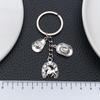 Antique Silver Horse Hoof Cowboy Hat Keychain - Creative Zinc Alloy Backpack Ornament & Gift Pendant