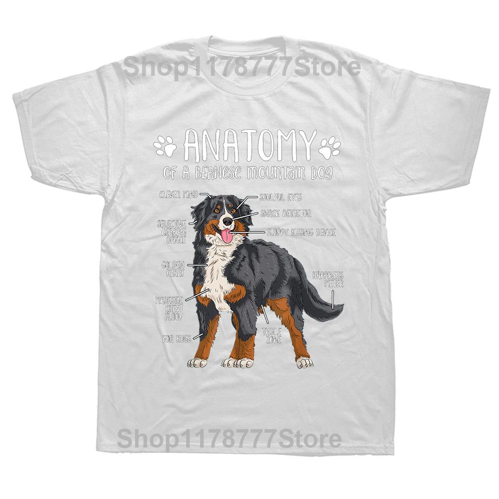 Anatomie Bernského salašnického psa Berner Milovník Trička Grafické Bavlna Streetwear Krátký Rukáv Dárky k Narozeninám Letní Styl Tričko