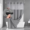 With Snap In Liner Hookless Shower Curtain Removable Shower Cover  Bathroom