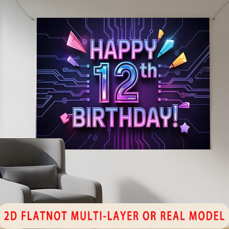 Party Backdrop Birthday 12Th Photo Booth Background Front Door Decor
