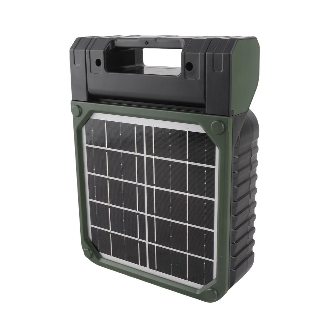 Solar Fan 5200MAH Type C Charging 4 Speed   Brushless Motor 4.5mCelsiuss Low Noise LED Timer Solar Camping Fan for Fishing Outdoor Activities