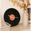 Reloj de pared de vinilo con diseño de puesta de sol, reloj retro de alta gama con soporte