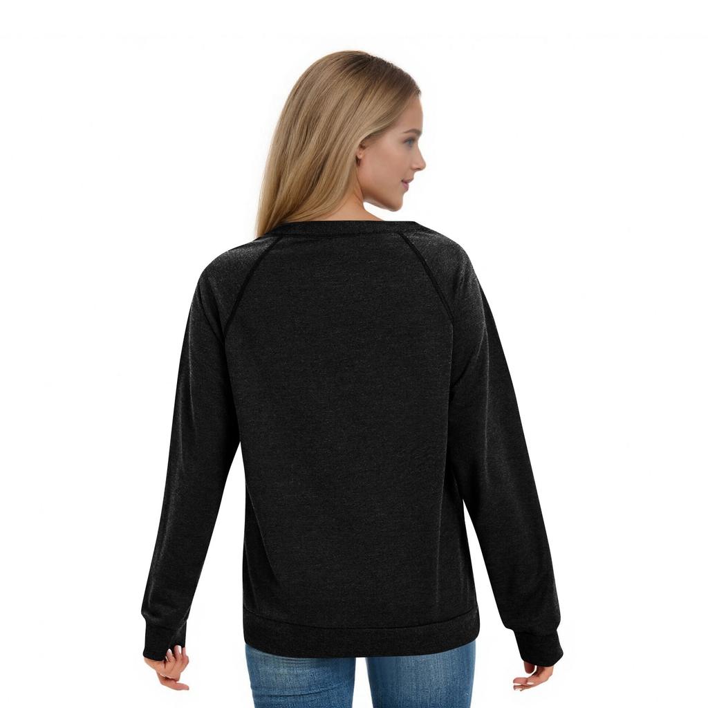 Women's Casual  Raglan O-neck Long Sleeve Halloween Print Top