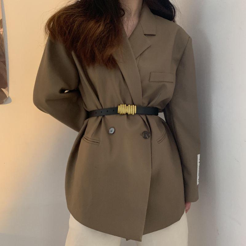 

Vintage Style Womens Slim Waist Belt Fashionable Black Accessory For Dresses Sweaters And Gold Clip