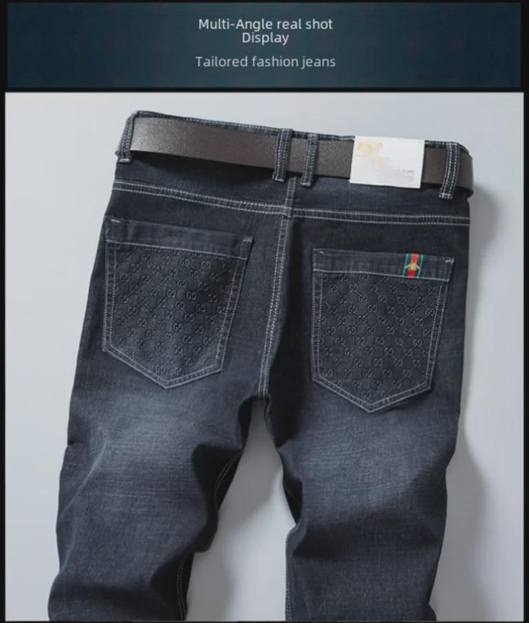 Erkek Trend Slim Fit Elastik Orta Bel Kot Pantolon
