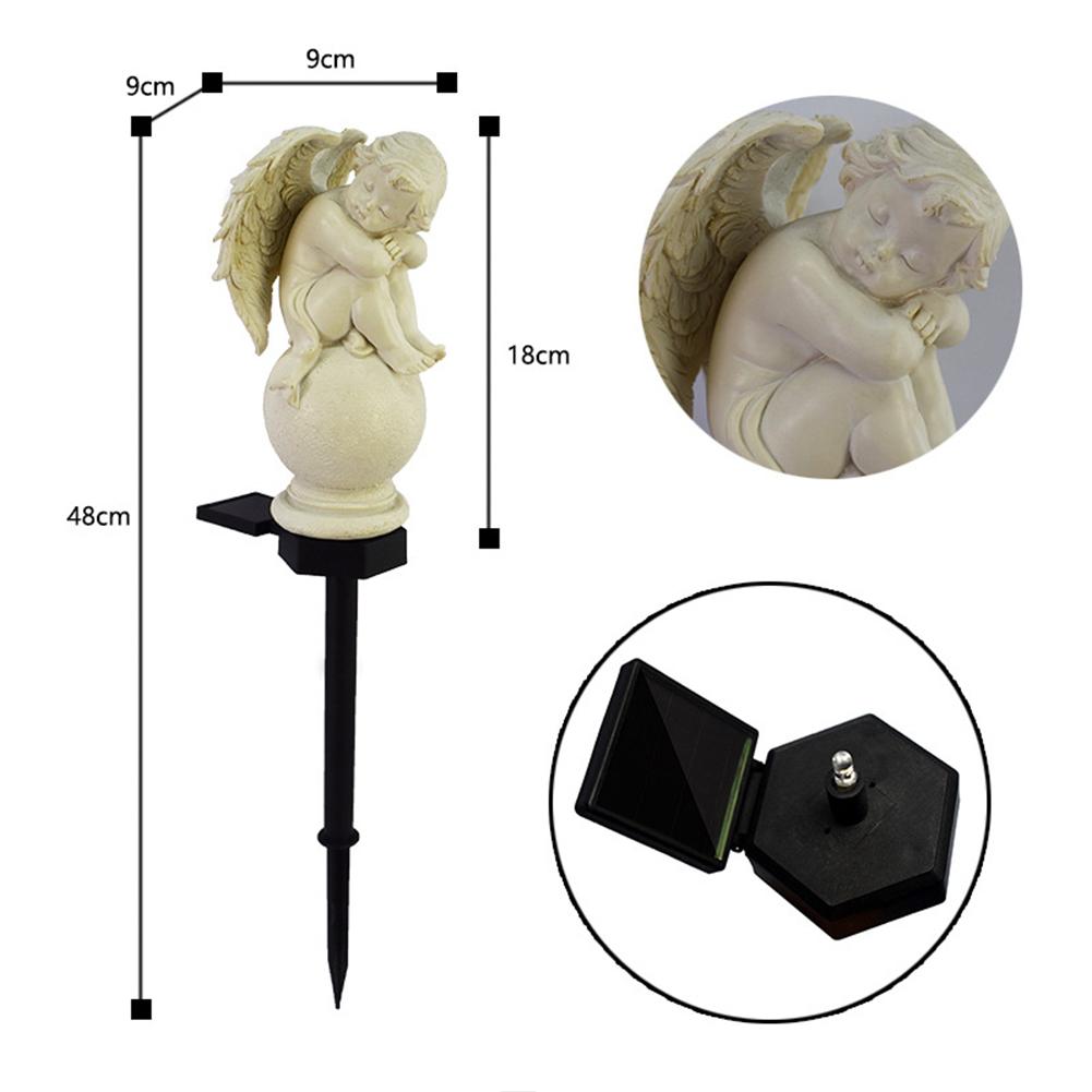 Solar Yard Landscape Lamp Crafts Resin Angel Outdoor Lawn Lamp Lighting Ornaments IP55 Waterproof Home Decor for Lawn Garden