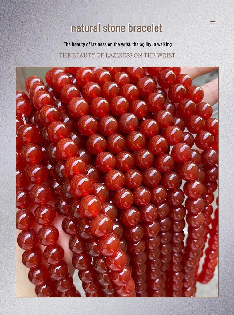 Natural Red Agate Loose Beads for DIY Handmade Bracelet Jewelry
