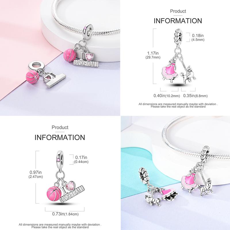 Pink Girl Series Copper Alphabet Charms Beads Cute Letter Fit Original Bracelet Bangle Necklace Diy Jewelry