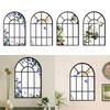 Modern Room Windowpane Arch Mirror Rustic Wood Acrylic Wall Decor for Elegant Bathroom Vanity Hotel Home Decoration