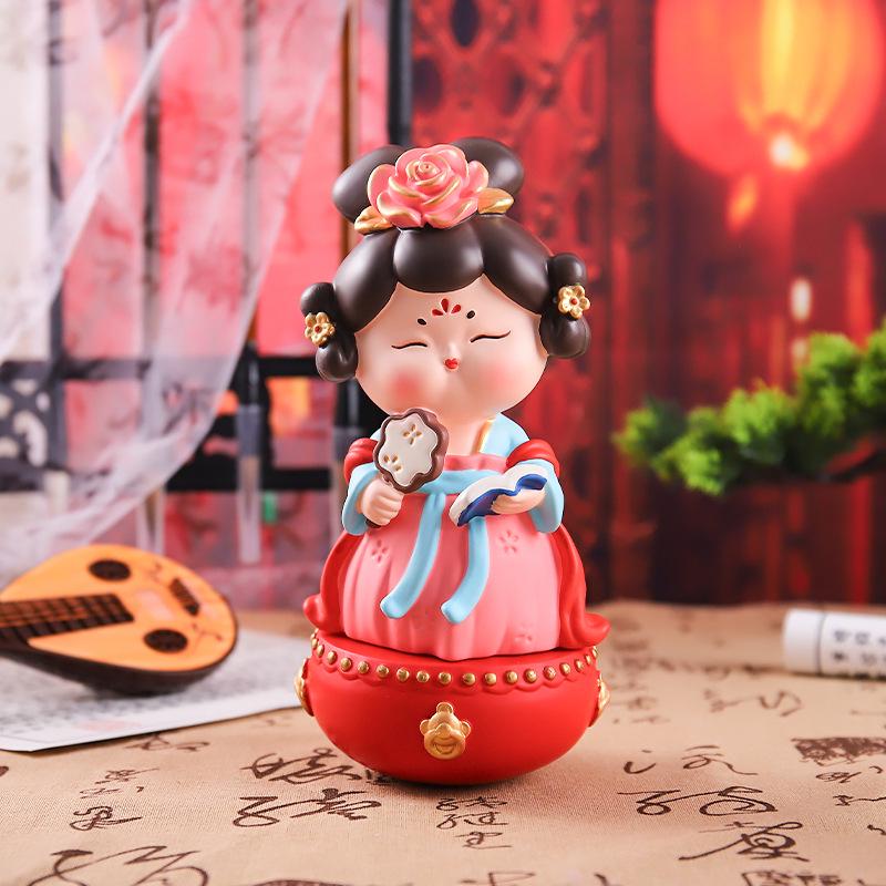 Large Roly-Poly Tang Dynasty Lady Ornament - Home Entrance & Festival Gift