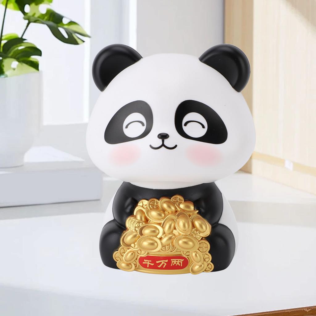 Solar Powered Statue Ornament for Luck and Fortune Solar Nodding Figurine Car Dashboard Animal Figurine Ornament