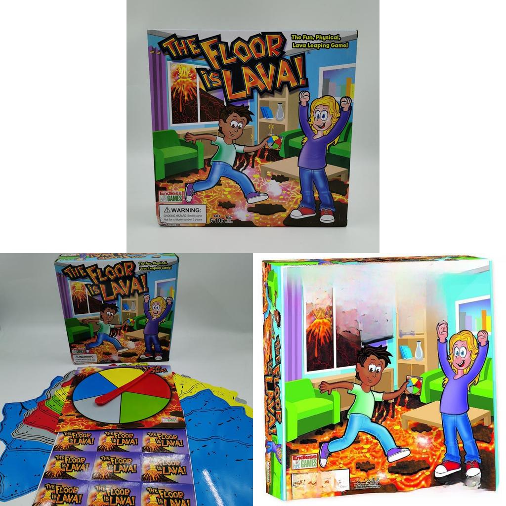 Gioco di Carte per Bambini The Floor Is Lava Giocattolo in PVC per Gioco Interattivo in Famiglia