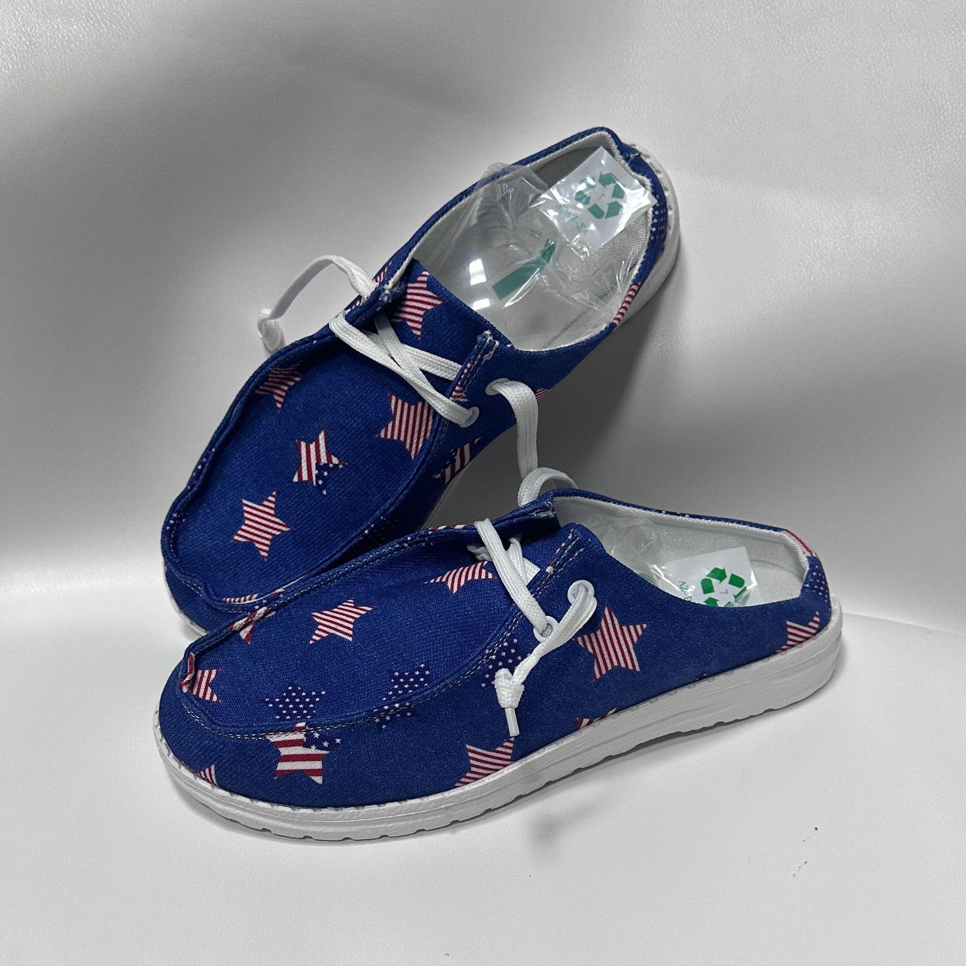 

Большой размер пентаграмма флаг элемент сумка голова полу-тапочки Doudou обувь женская удобная плоская ленивая одинарная обувь 43