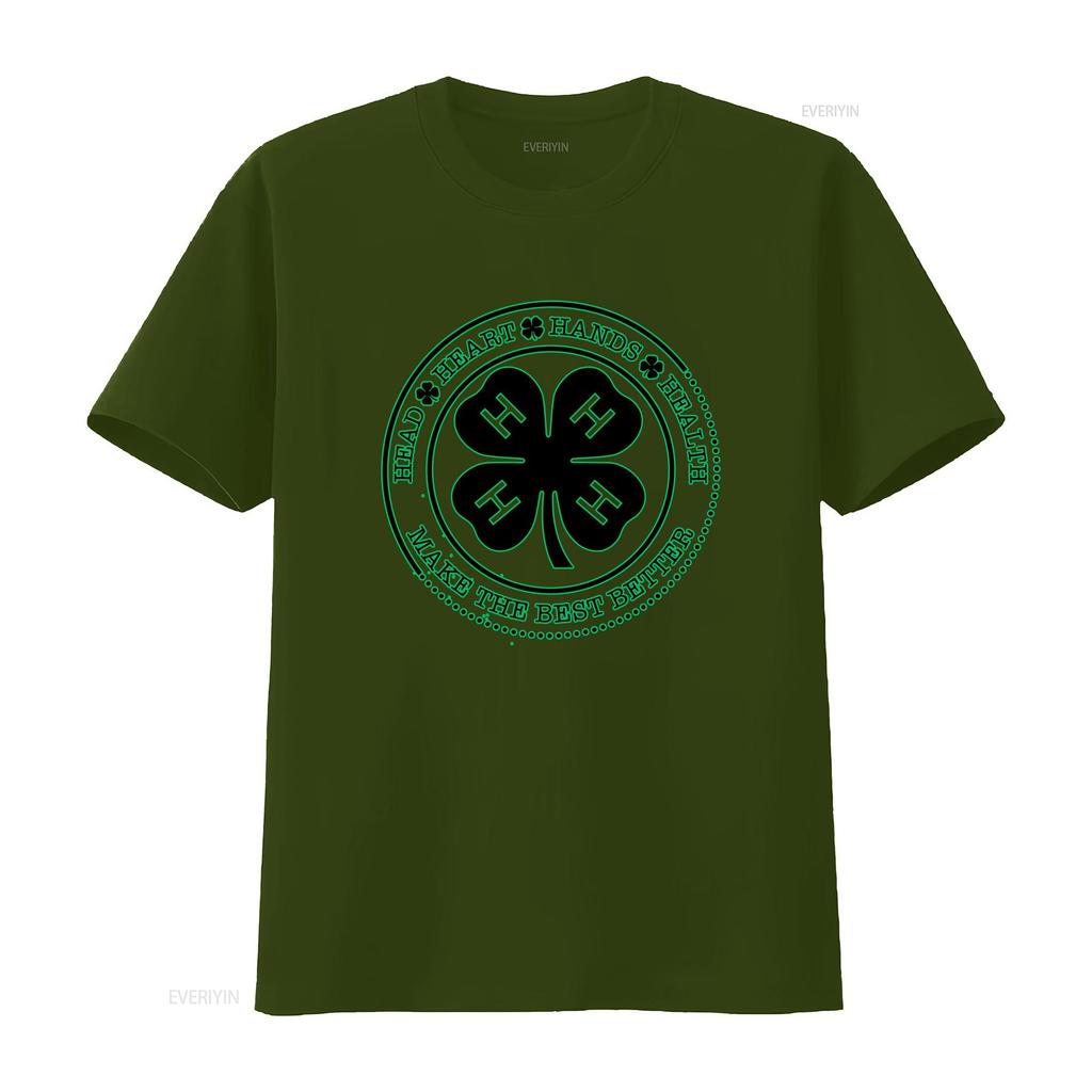 4 H Life T Shirt Mom Dad Lucky Goat St Patricks Day Cow 4H Uncle Handmade  Vintage Washed Stylish Casual Soft Designer Clothes