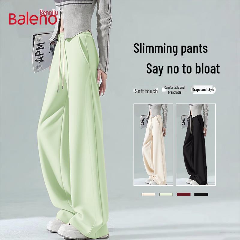 

Baleno Women s Draped Milk Silk High-Waist Straight-Leg Pants XL