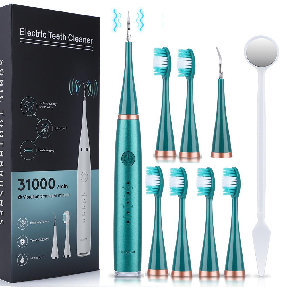 6 in 1 Ultrasonic Dental Cleaner Scaler Dental Tartar Remover Electric Toothbrush Sonic Teeth Plaque Cleaner Tooth Cleaner