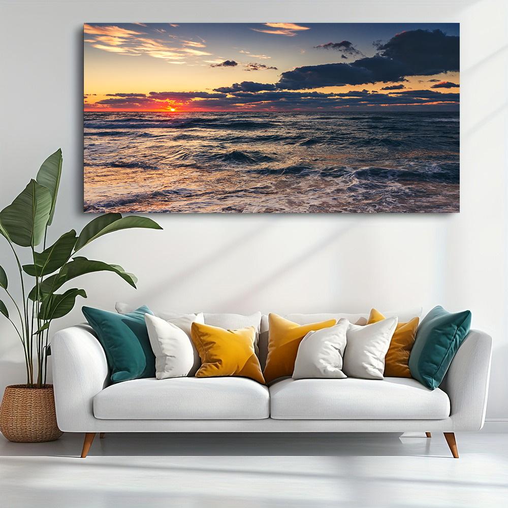 Canvas Painting Sea Beach Landscape Home Decor Posters & Prints Art Wall Picture Wall Art Poster for Living Room Bedroom Decoration Picture