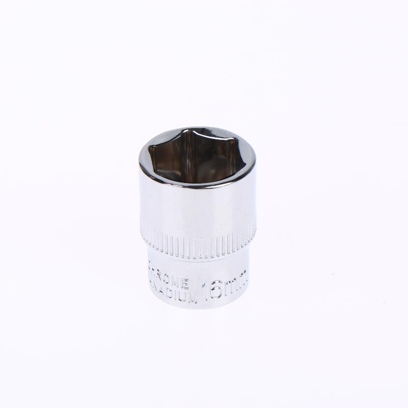 6-24Mm 3/8 Short Hex Socket Mirror Polished Chrome-Plated Steel Hex Socket Wrench Head For Auto Repair Home Tool