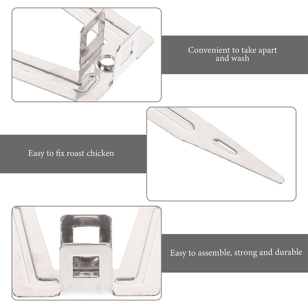 2 Pcs Stainless Steel Roast Chicken Fork Grill Professional BBQ Forks Tools Air Fryer Rack Oven Accessories