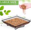 Wild Bird Feeders Square Ground Tray Bird Feeder Metal Mesh Bowl High-Capacity Ground Animal Feeding Tray Pet Feed Supplies