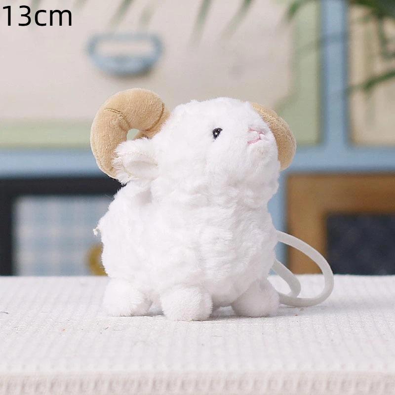 Portable Fluffy Plush Sheep Keychain Soft Cozy Touch Mini Pendant for Luggage Decoration Graduation Gifts
