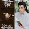 Hanfu Haarkrone: Unisex Kopfschmuck im antiken Stil mit Haargummi und Nadeln für Cosplay, Fotografie und Auftritte.