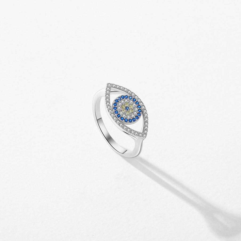 925 Sterling Silver Cute Blue  Ring Sparkling Clear Cubic for Women Fine Fashion Jewelry Birthday Gift 2025
