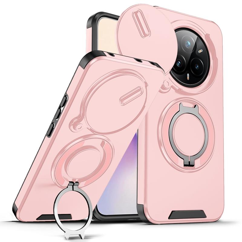 Armor Funda For OPPO Realme 14 Pro 5G Slide Camera Lens Protection Ring Stand Back Cover For Realme 14 Pro+ Plus Capa