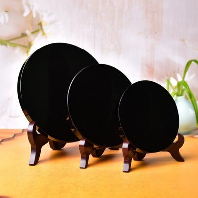 Crystal Craft Black Crystal Ornaments Round Natural Obsidian Ornaments  Home