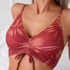 Women's Printed Spaghetti Strap Boyleg Bikini Two-Piece Set Swimsuit