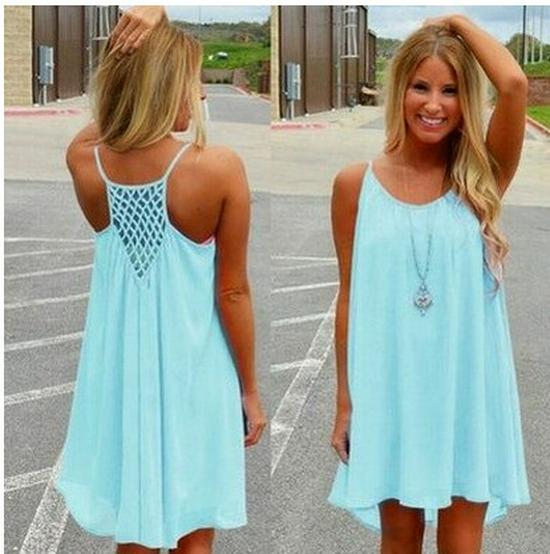 Plus Size Women s Grid Patchwork Backless Chiffon Camisole Dress