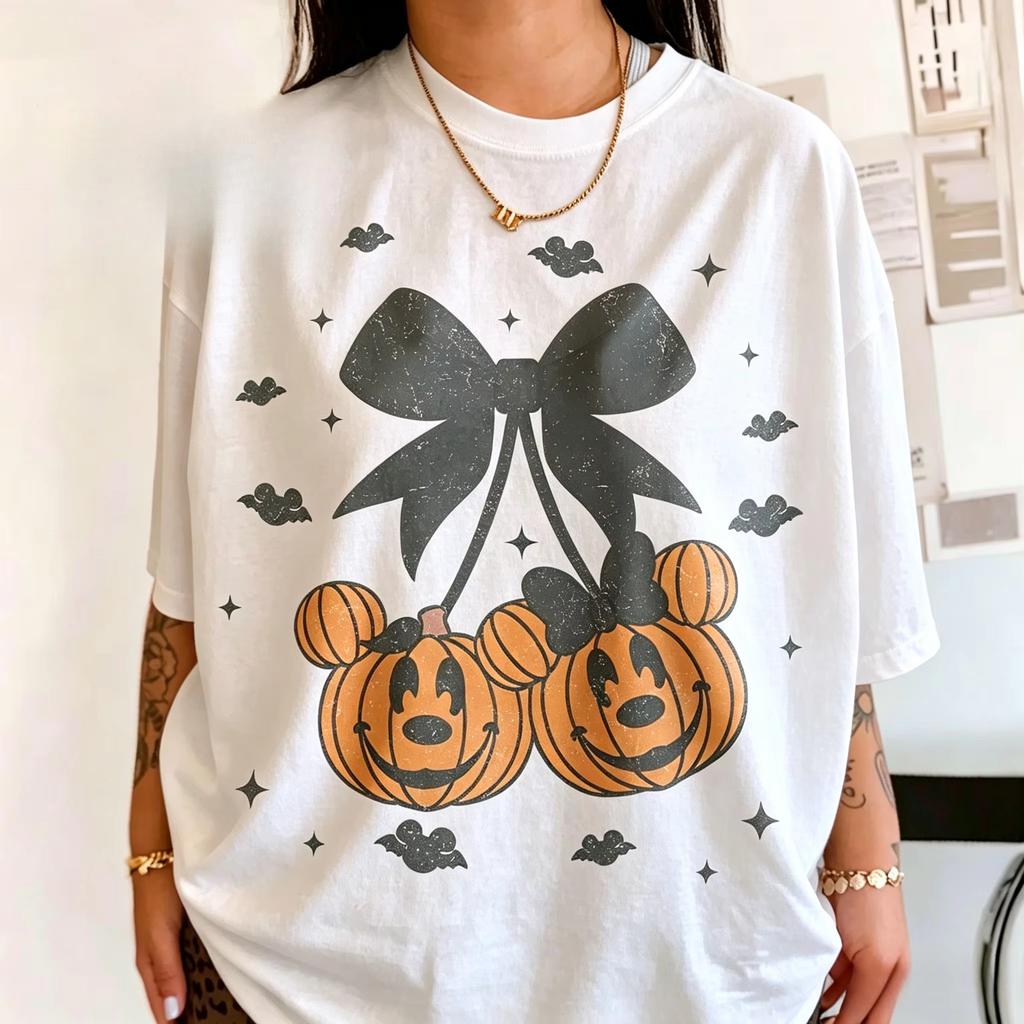 2026 Halloween New Family Clothing Cotton TShirt Pumpkin Mouse Printed TShirt UnisexsUnisexs Holiday Leisure TShirt Kids Shirt