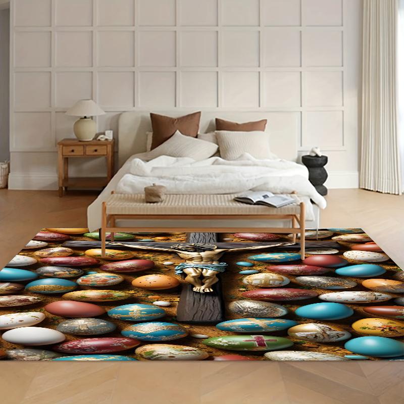 3D Alfombra Easter Eggs Rug Home Decor Carpet Bedroom Floor Mat Gift Tapete De Pelucia Para Quarto Carpets for Living Room Rugs