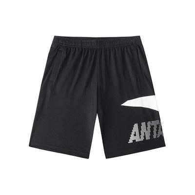 Letter Logo Print Straight Leg Mid Rise Casual Shorts Men Shorts Black White 952428308-7