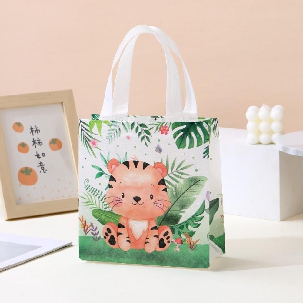5pcs Jungle Animal Theme Goodie Handbag Non Woven Shopping Bags New Gift Treat Bags Party Supplies