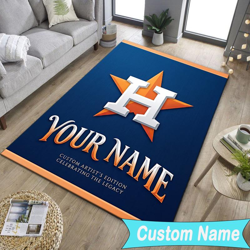 Custom NameHouston Basketball Graffiti Carpet, Indoor Rug, Chair Rug, Living Rooms, Doormat Made From Polyester Home Decor Birthday Christmas Gifts